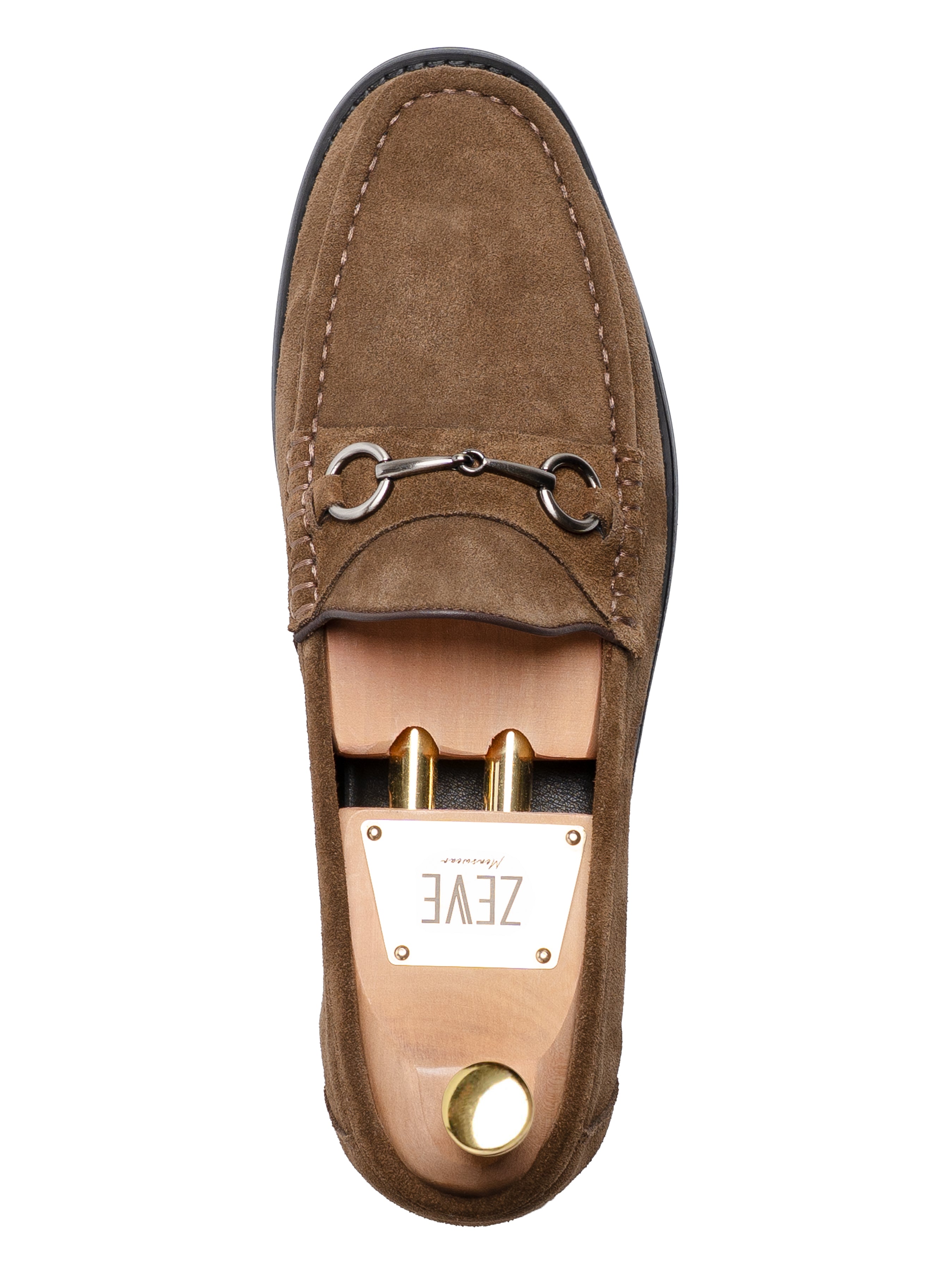 SingleMarioHorsebitMoccasinLoaferKhakisSuedeLeatherSilverBuckle - Zeve