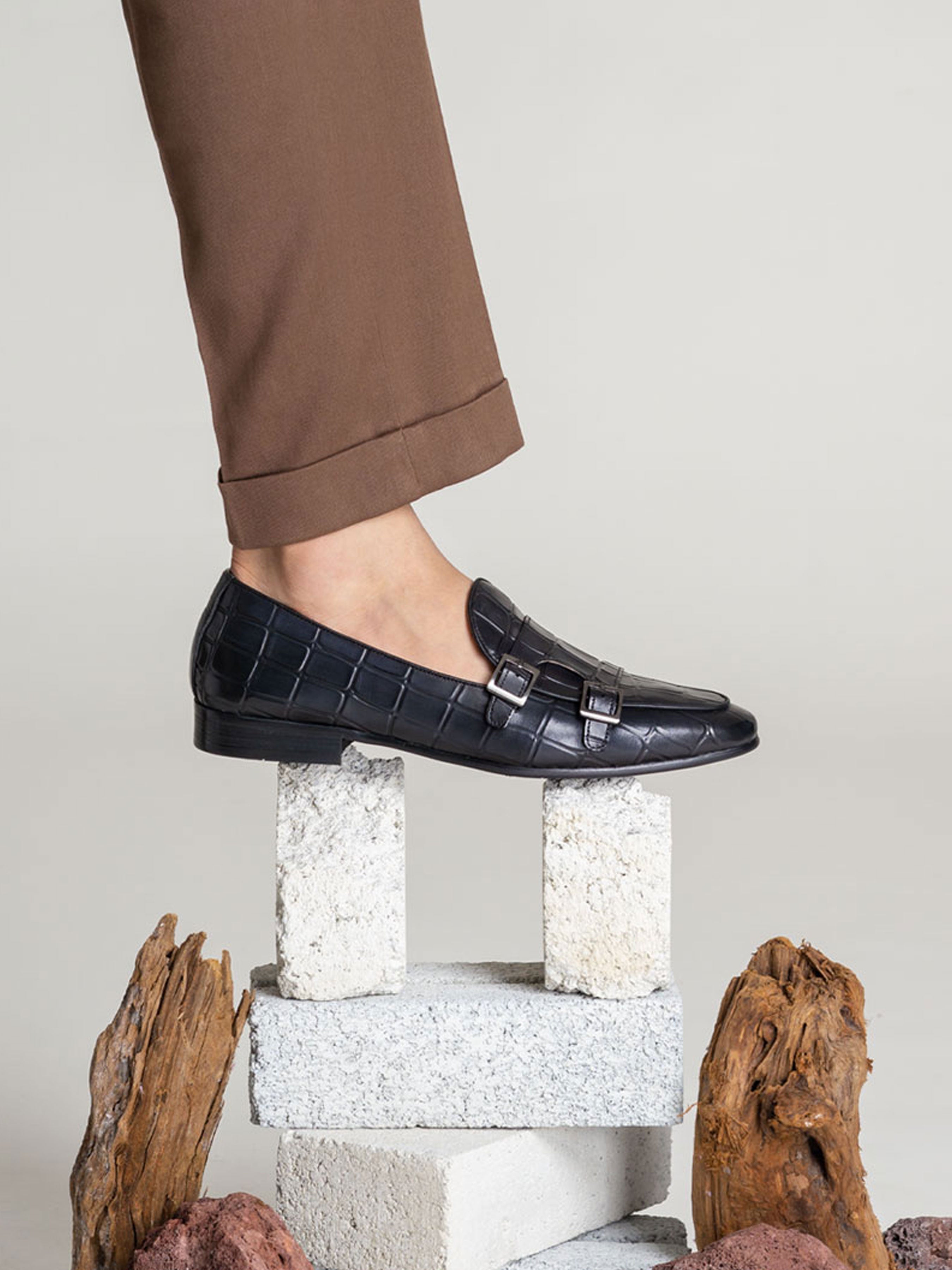zeve-belgian-double-monk-croco-black - Zeve