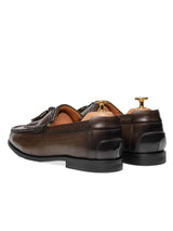 BackFringeClassicLoaferCognacTanwithTassel_HandPaintedPatina - Zeve