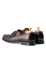 BackHorsebitMoccasinLoaferDarkBrownHandPaintedPatina - Zeve