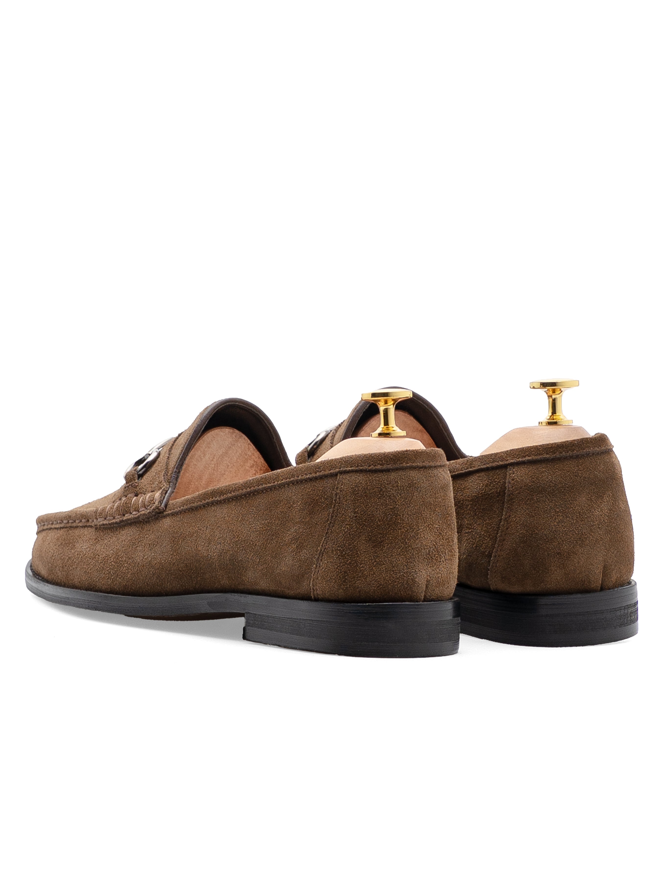 BackMarioHorsebitMoccasinLoaferKhakisSuedeLeatherSilverBuckle - Zeve