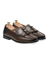 FrontFringeClassicLoaferCognacTanwithTassel_HandPaintedPatina - Zeve