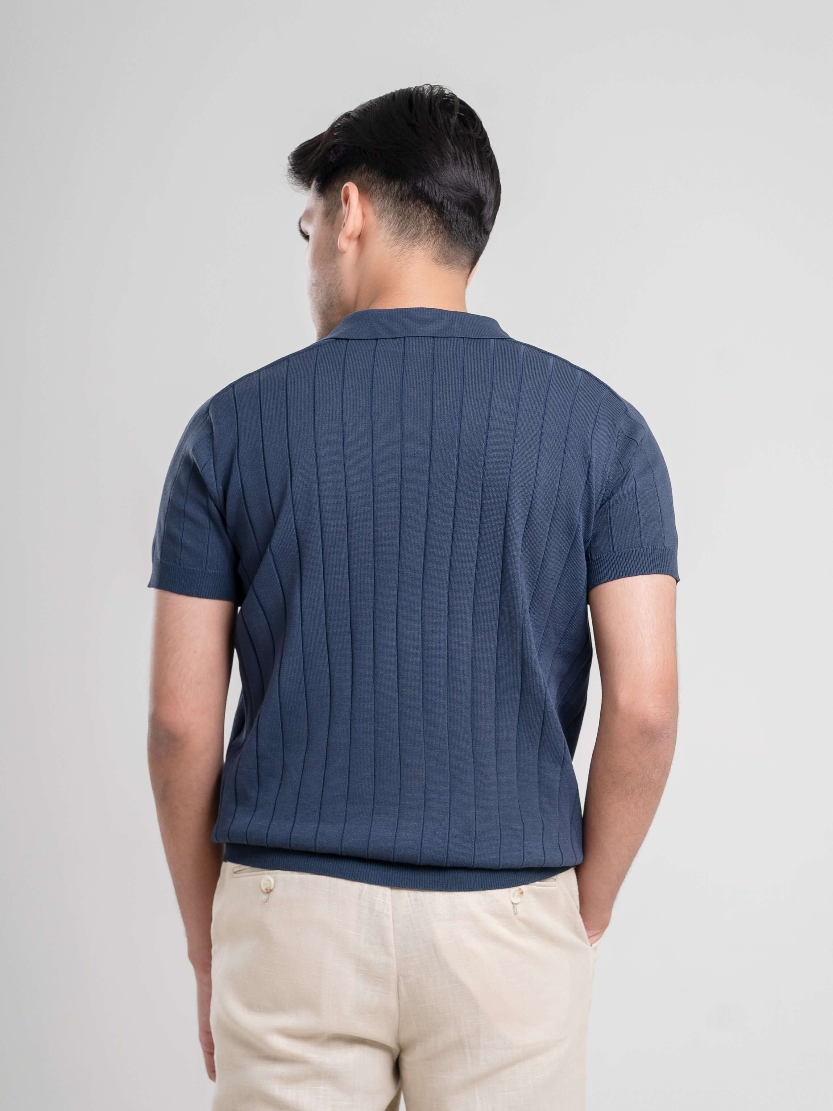 Dylan Knit Tee - Navy Blue