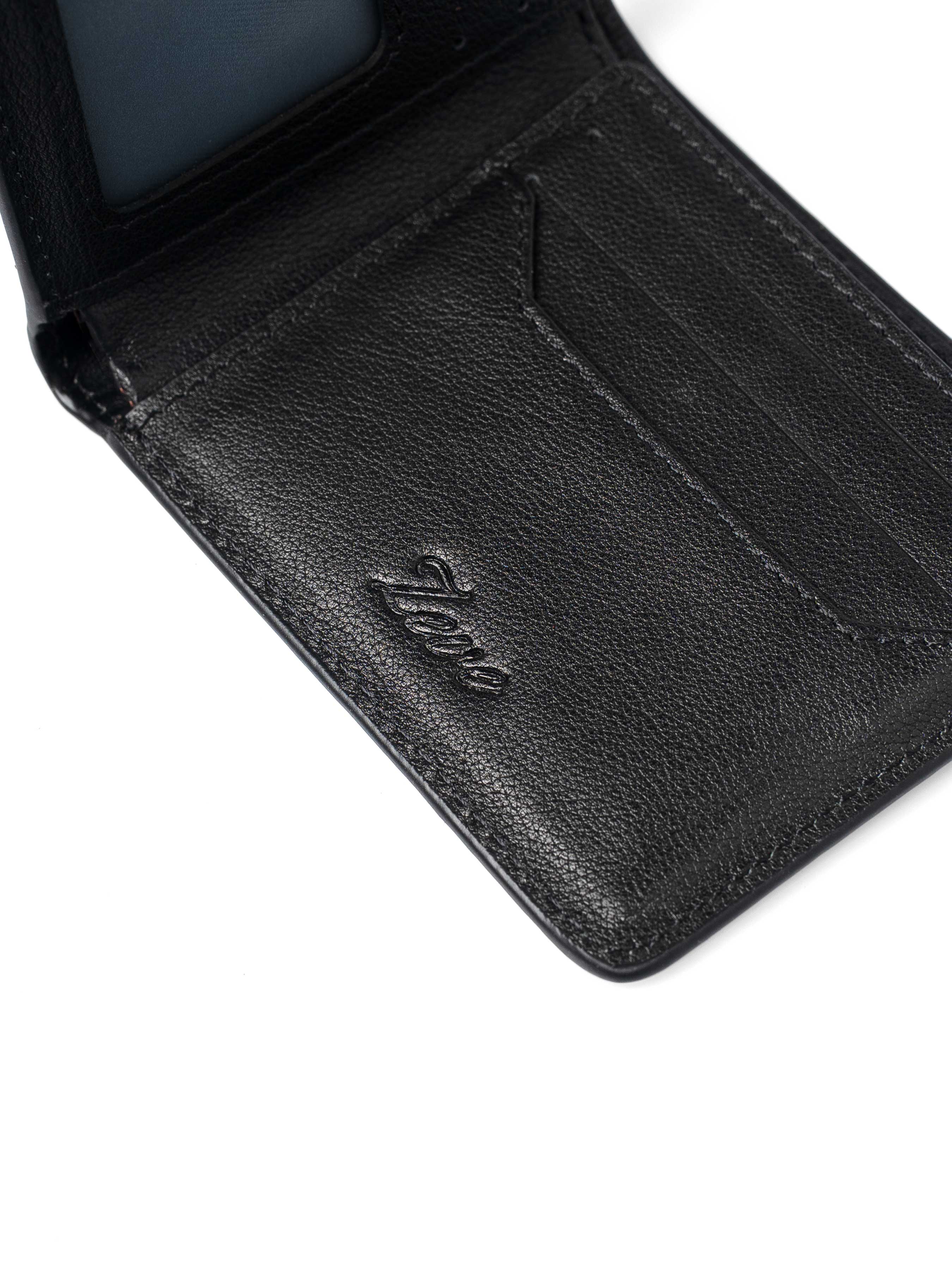 ScalatoBifoldWalletWineRedCrocoLeatherInsideLogo - Zeve