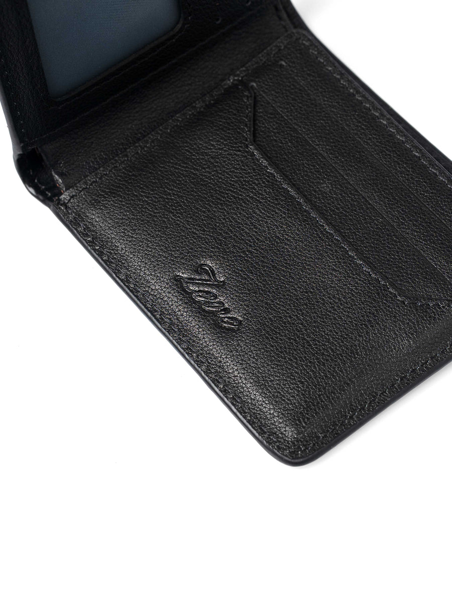 ScalatoBifoldWalletWineRedCrocoLeatherInsideLogo - Zeve