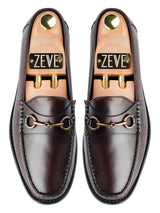 TopHorsebitMoccasinLoaferDarkBrownHandPaintedPatina - Zeve