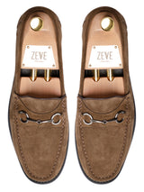 TopMarioHorsebitMoccasinLoaferKhakisSuedeLeatherSilverBuckle - Zeve