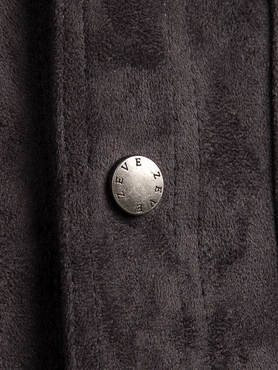 ZanderSuedeJacketGreyButton - Zeve