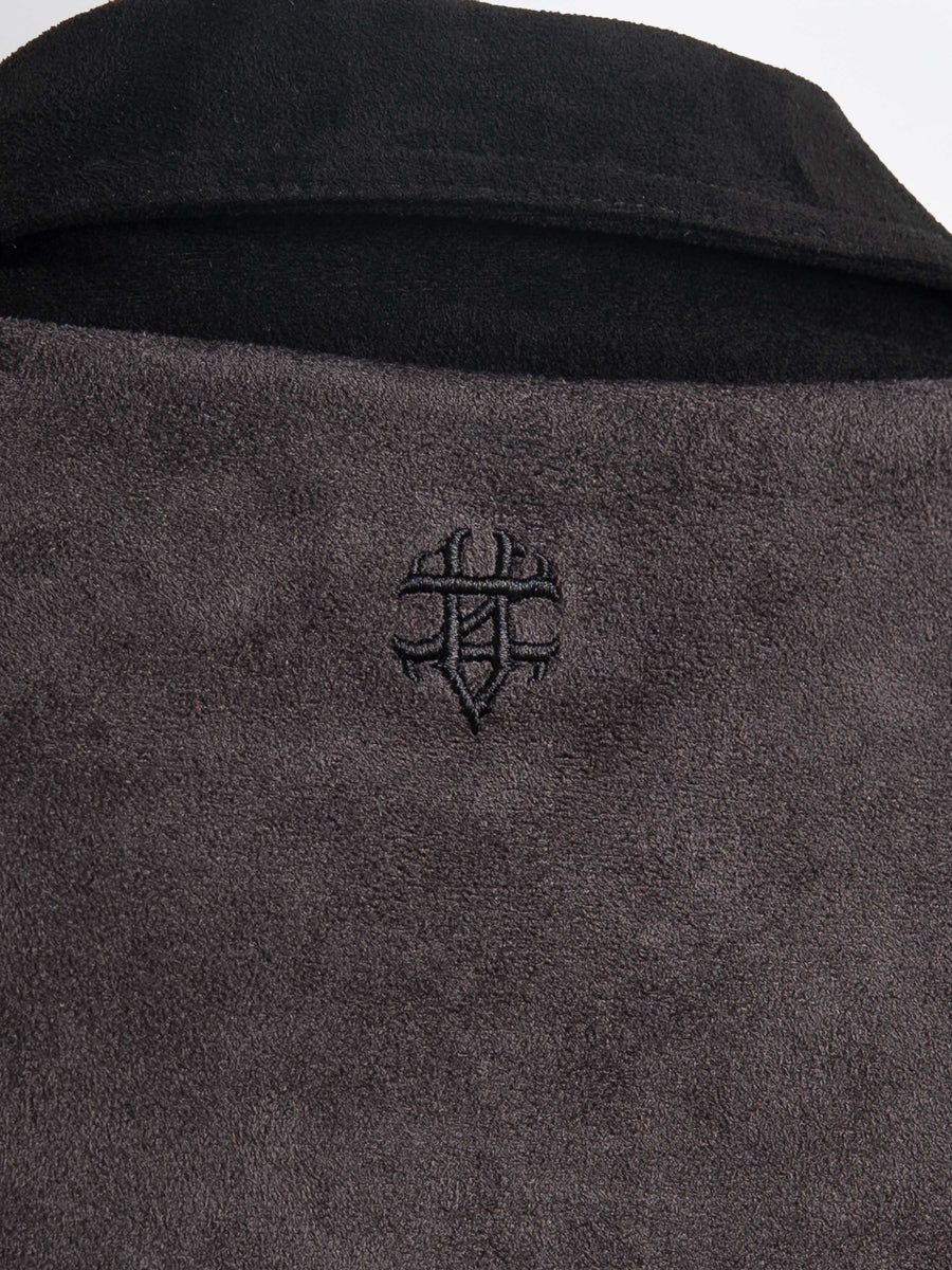 ZanderSuedeJacketGreyLogo - Zeve
