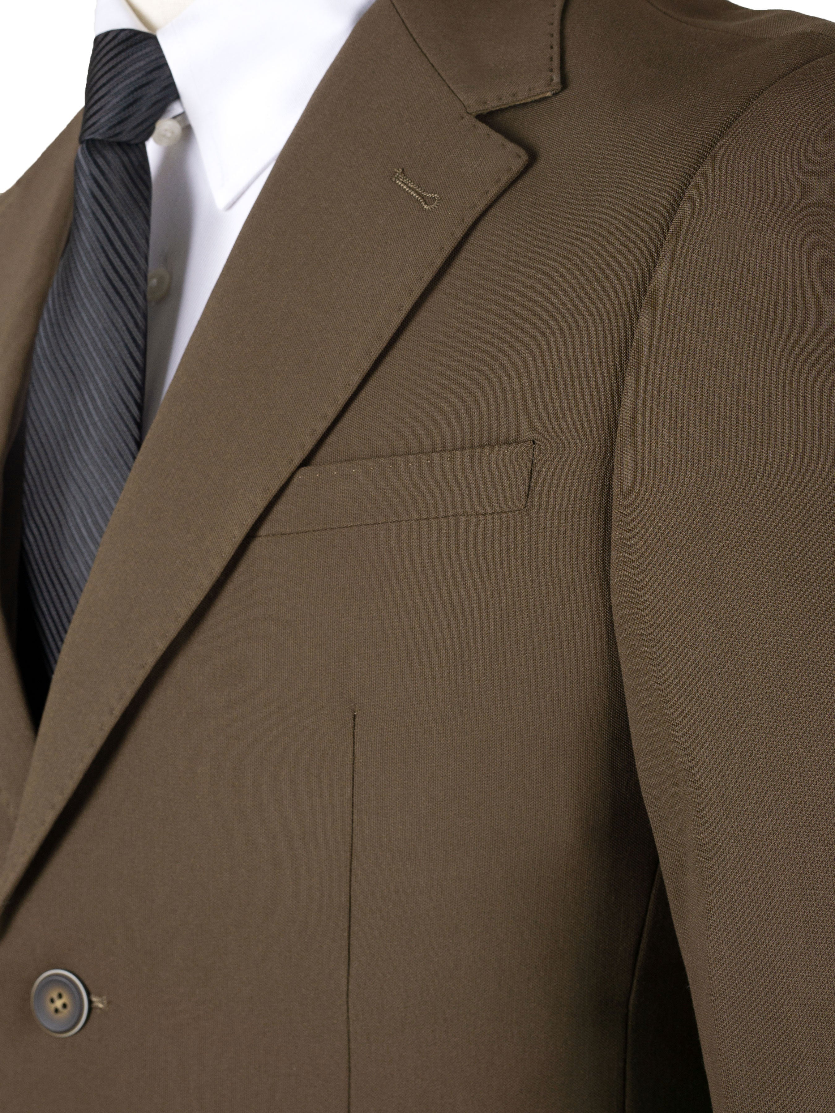Single Breasted Suit Blazer - Coffee Plain (Notch Lapel) - Zeve Shoes