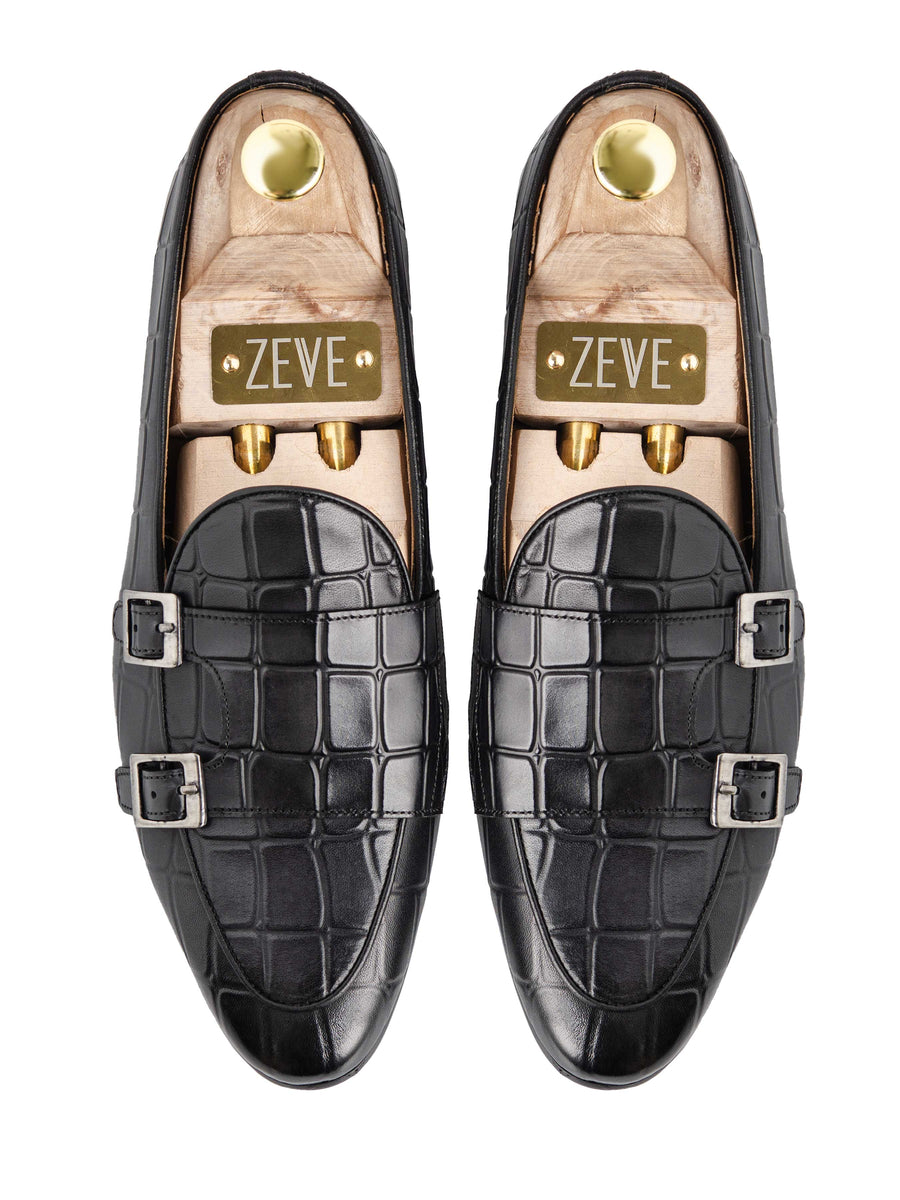Double-Monk-Croco-Black-Grey-04 - Zeve