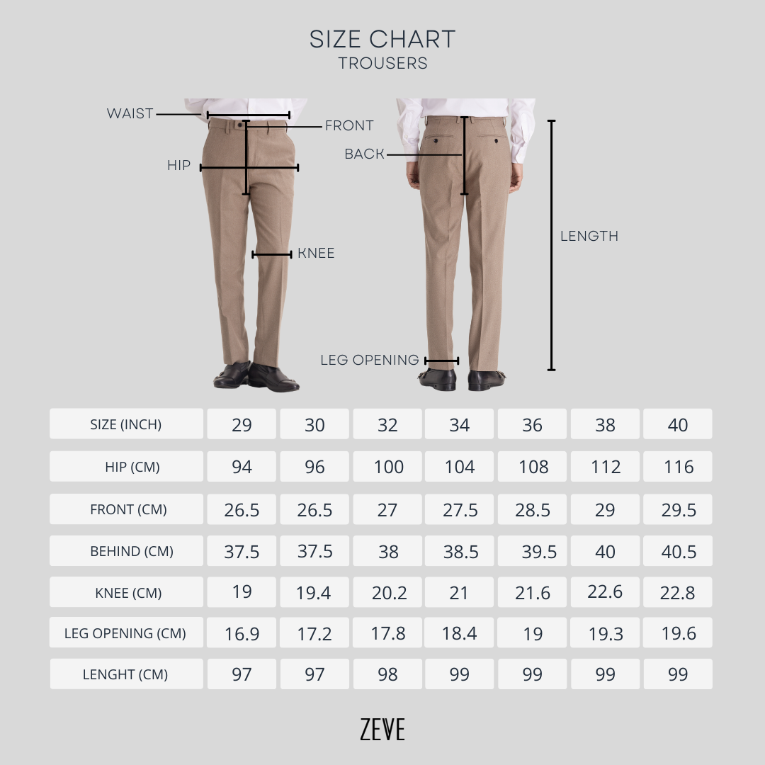 Trousers With Belt Loop -  Black Herringbone (Stretchable) - Zeve Shoes