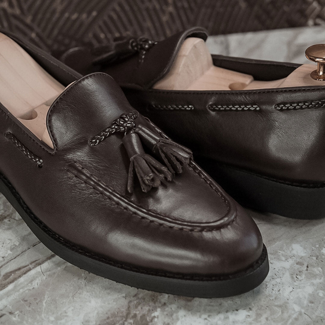 Tassel Loafer - Coffee Leather (Crepe Sole) - Zeve Shoes